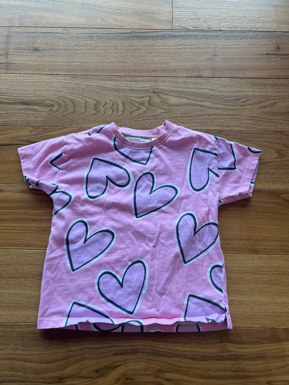 Zara Heart Pink T-Shirt Size 5